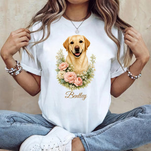 Labrador-Blumenporträt T-Shirt