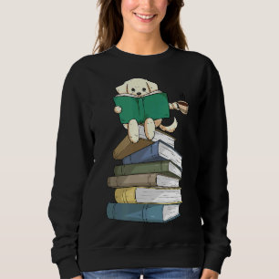 Labrador Books Coffee Gelbe Labrador Dog Reading Sweatshirt