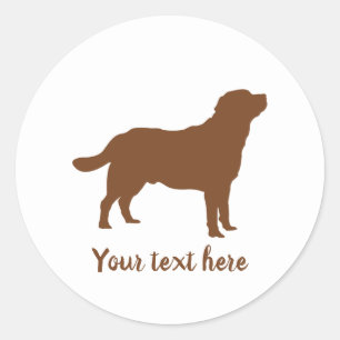 Labrador Brown Stehend Labrador Silhouette & Text Runder Aufkleber