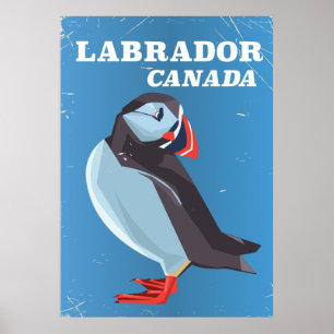 Labrador Canada Puffin Vintage Reiseposter Poster