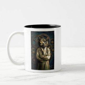Labrador Cat Steampunk T - Shirt Zweifarbige Tasse