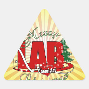 LABRADOR CHEMISTRY CHRISTMAS DREIECKIGER AUFKLEBER