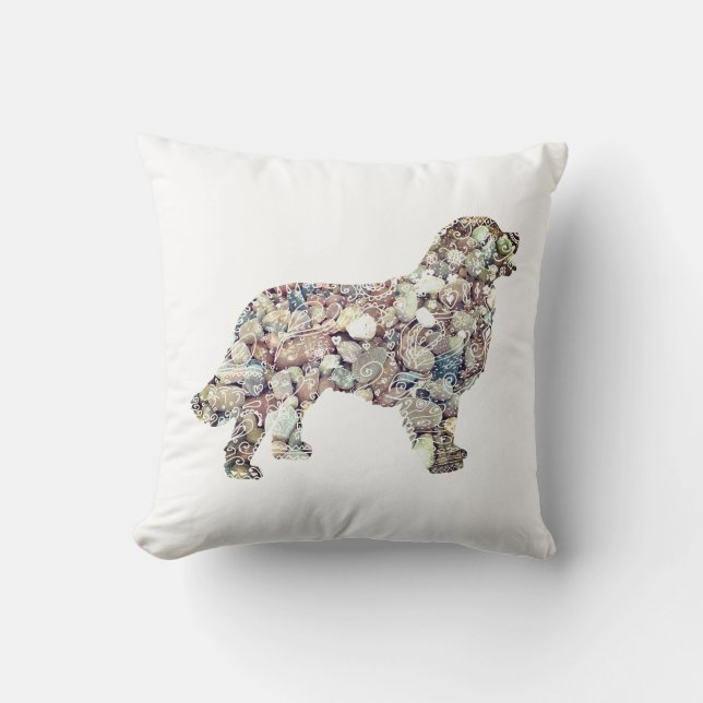 Labrador Chien Mandala Eléments Jeter Coussin (Recto)
