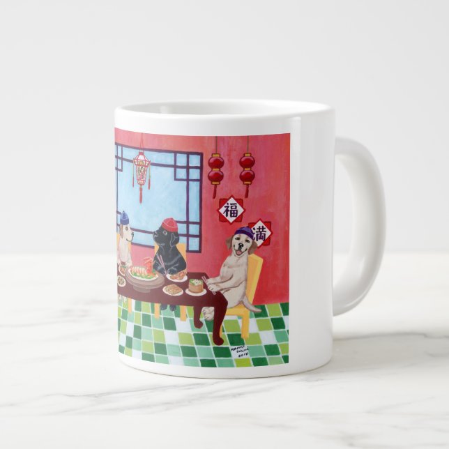 Labrador-Chinese-Restaurant Jumbo-Tasse (Vorderseite Rechts)