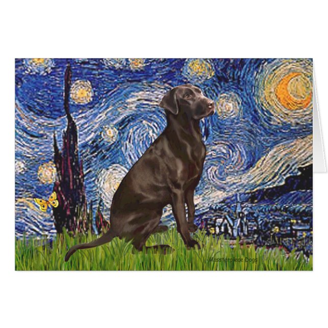 Labrador (chocolat1) - Nuit étoilée (Devant horizontal)