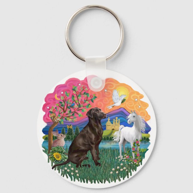 Labrador (Chocolate) Schlüsselanhänger (Vorderseite)