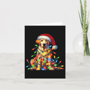 Labrador Christmas Lights Weihnachtsmannmütze Hund Karte