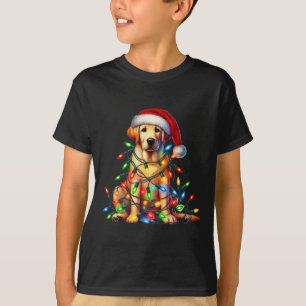 Labrador Christmas Lights Weihnachtsmannmütze Hund T-Shirt