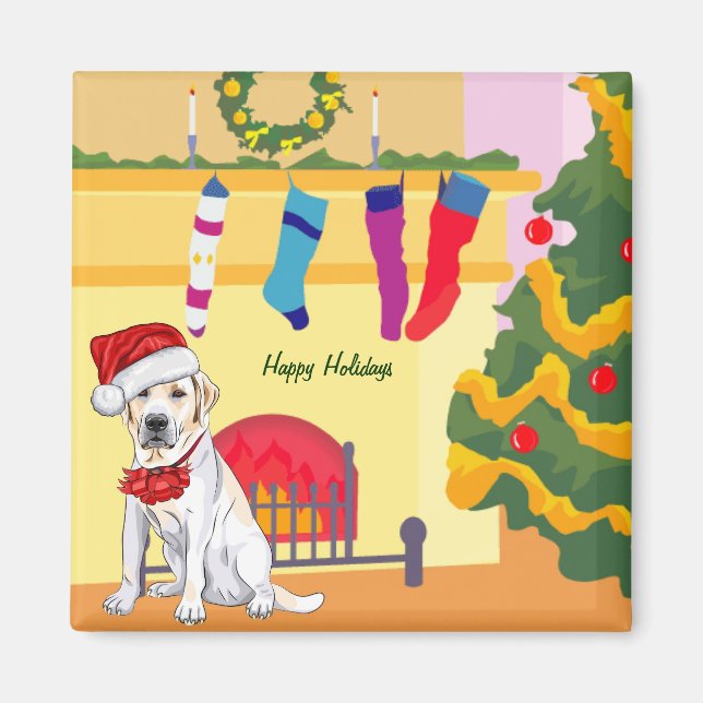 Labrador Christmas Magnet (Vorne)