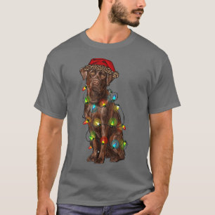 Labrador Christmas Tree Light Pajama Dog Lover Xma T-Shirt