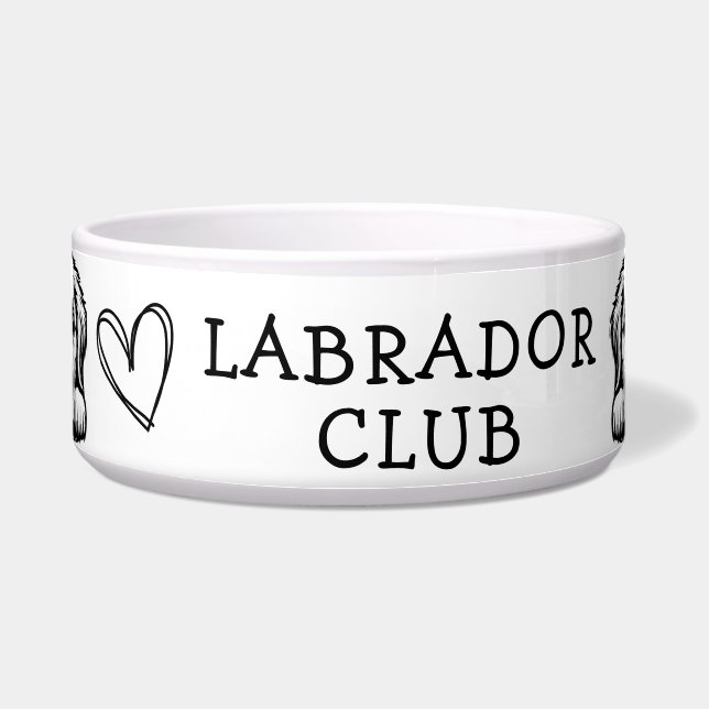 Labrador Club Black and White Theme Napf (Vorderseite)