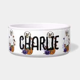 Labrador Cream Halloween Ghost Dog Napf