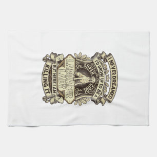 Labrador-Dame-Hund-Kronenschild_1 Geschirrtuch