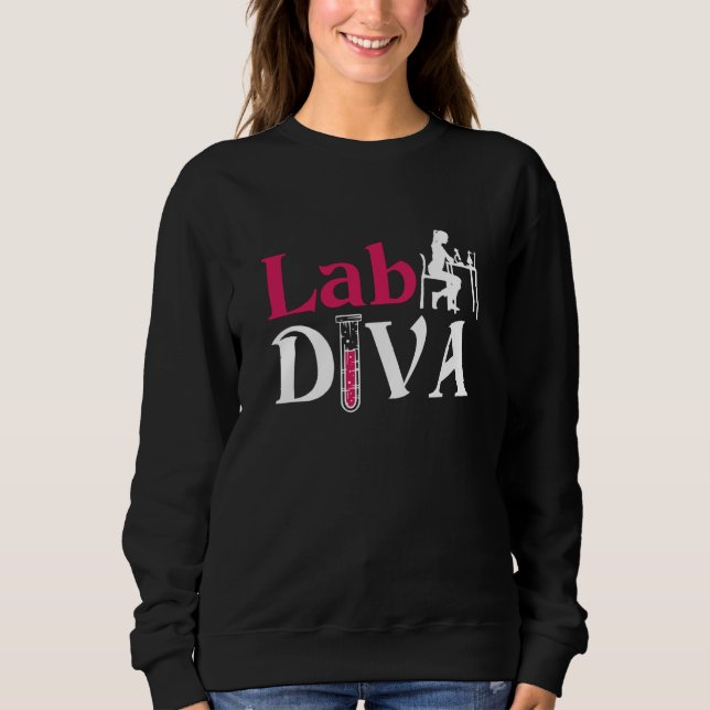 Labrador Diva Labrador Tech Chemist Laboratoriker Sweatshirt (Vorderseite)