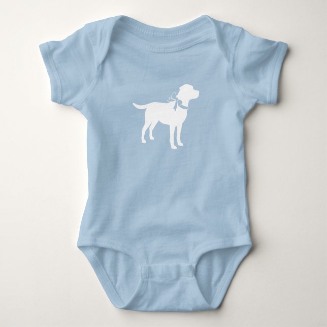 Labrador Dog Baby Shower Blue Boy Labrador Baby Strampler (Vorderseite)