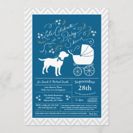 Labrador Dog Baby Shower Blue Boy Labrador Einladung