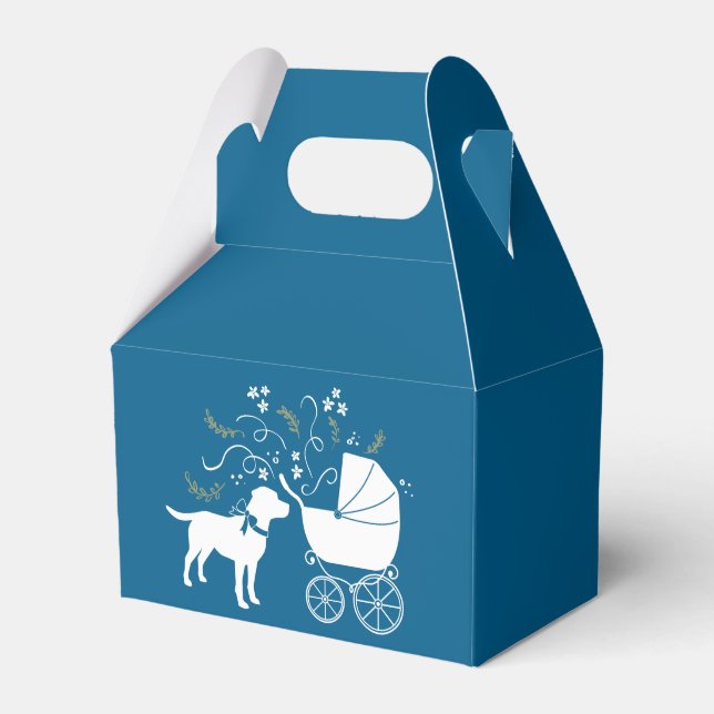 Labrador Dog Baby Shower Blue Boy Labrador Geschenkschachtel (Vorderseite)