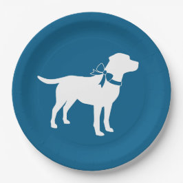 Labrador Dog Baby Shower Blue Boy Labrador Pappteller