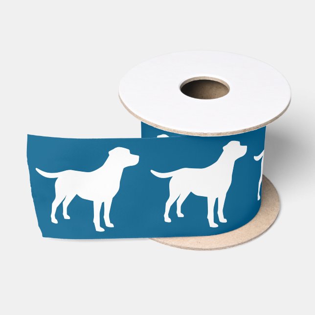 Labrador Dog Baby Shower Blue Boy Labrador Satinband (Spule)