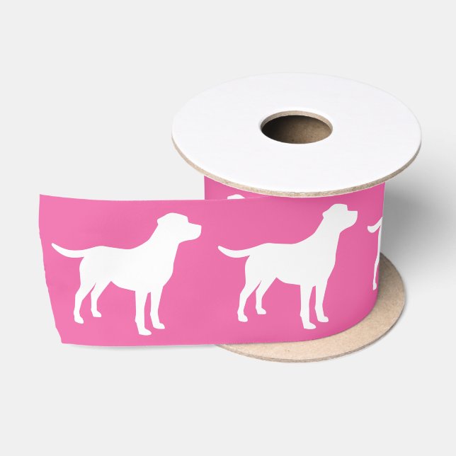 Labrador Dog Baby Shower Girl Labrador Pink Satinband (Spule)