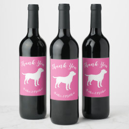 Labrador Dog Baby Shower Girl Labrador Pink Weinetikett