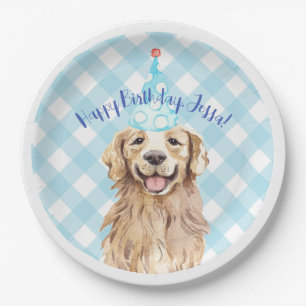 Labrador Dog Birthday Party Personalisiert Plate G Pappteller