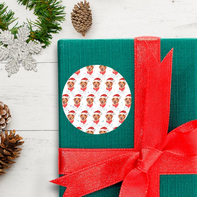 Labrador Dog Breed Christmas Runder Aufkleber (Von Creator hochgeladen)