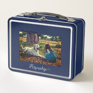 Labrador Dog Girl Woodland Woofter Pet Suitcase Metall Brotdose