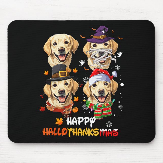 Labrador Dog Hallothanksmas Halloween-Erntedank Mousepad (Vorne)