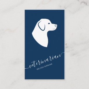 Labrador Dog Minimalistischer Tierarzt Blue Visitenkarte