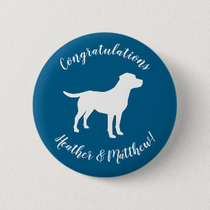 Labrador Dog Puppy Baby Dusche Silhouette Button