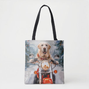 Labrador Dog Riding Motorrad Weihnachten Tasche