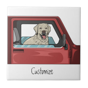Labrador Dog Riding Shotgun Thunder_Cove Fliese