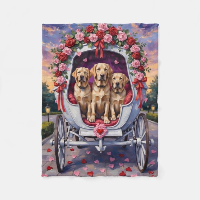Labrador Dog Valentine's Day  Fleecedecke (Vorderseite)