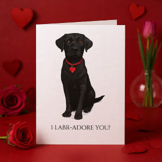  Labrador Dog With Love Heart Adore You Karte