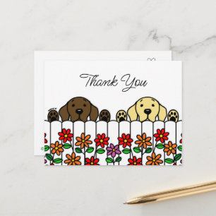 Labrador-Duo beobachtet dich Danke-Postkarte Postkarte