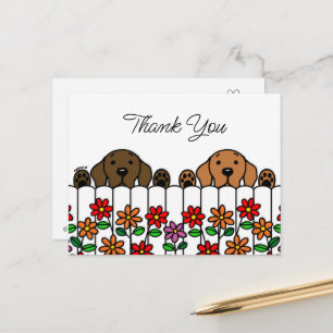 Labrador-Duo beobachtet dich Danke-Postkarte Postkarte