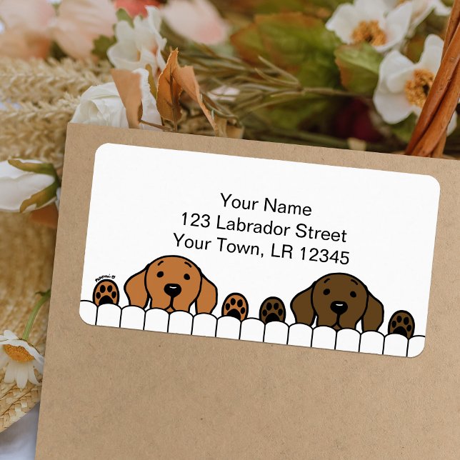Labrador Duo beobachtet Ihre Rücksendeadresse Adressaufkleber (Labrador Duo Watching You design Return Address Labels for Labrador Owners.  Personalized.)