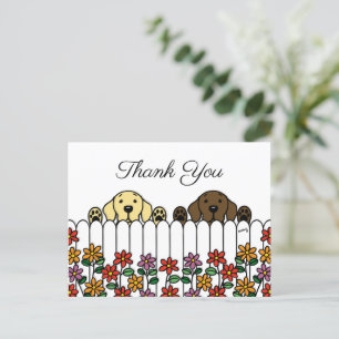 Labrador Duo Watching You Danke Postcard Postkarte