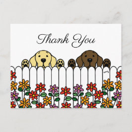 Labrador Duo Watching You Danke Postcard Postkarte