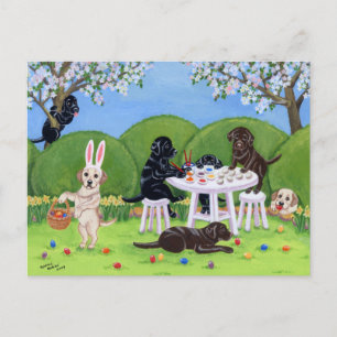 Labrador & Easter Eggs Feiertagspostkarte