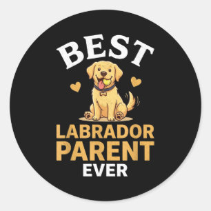 Labrador-Elternteil süßes Retro-Gelb Lab-Besitzer- Runder Aufkleber