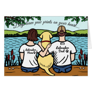 Labrador et maman et papa jaunes