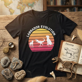 Labrador Evolution Funny White Silhouette Sunset T-Shirt