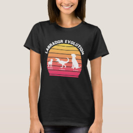 Labrador Evolution Funny White Silhouette Sunset T-Shirt
