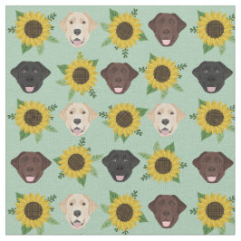 Labrador Faces Sonnenblumenminze Stoff