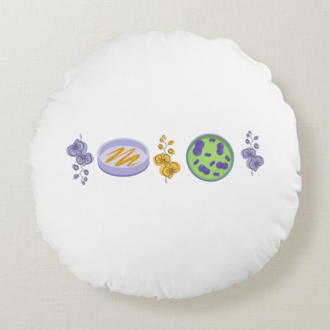 Labrador Glassware und Blume 2022 Rundes Kissen (Vorderseite)