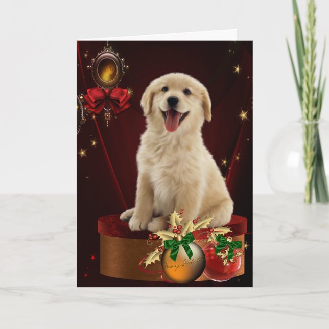 Labrador-golden retriever-Weihnachtskarten Feiertagskarte (Vorderseite)