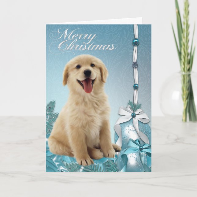 Labrador-golden retriever-Weihnachtskarten Feiertagskarte (Vorderseite)