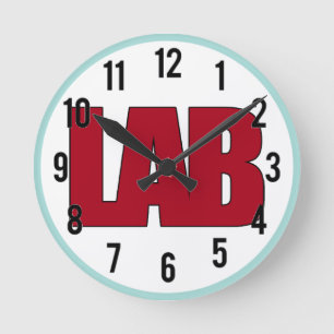 LABRADOR - GROSSES ROTES MUTIGES MEDIZINISCHES RUNDE WANDUHR